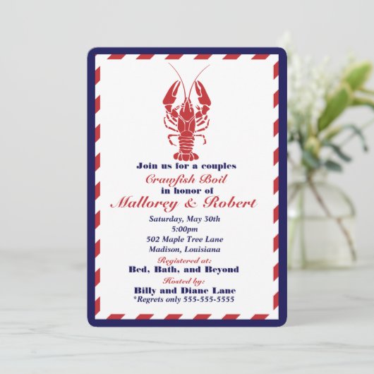 Crawfish Boil Einladung (Stehend Vorderseite)