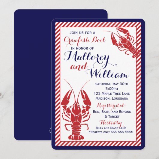 Crawfish Boil Einladung (Vorne/Hinten)