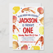 Crawfish Boil Einladung zum ersten Geburtstag (Vorderseite)