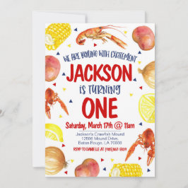 Crawfish Boil Einladung zum ersten Geburtstag