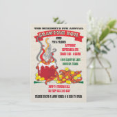 Crawfish boil Einladungen auf antikem Hintergrund (Stehend Vorderseite)