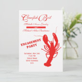 Crawfish Boil-Engagement-Partei Einladung (Stehend Vorderseite)