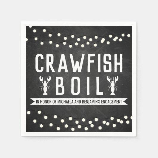 Crawfish Boil-Engagement-Partei Serviette (Vorderseite)