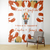 Crawfish Boil-Engagement-Partei Wandteppich (Beispiel)