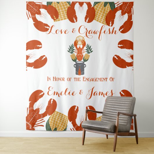Crawfish Boil-Engagement-Partei Wandteppich (Beispiel)