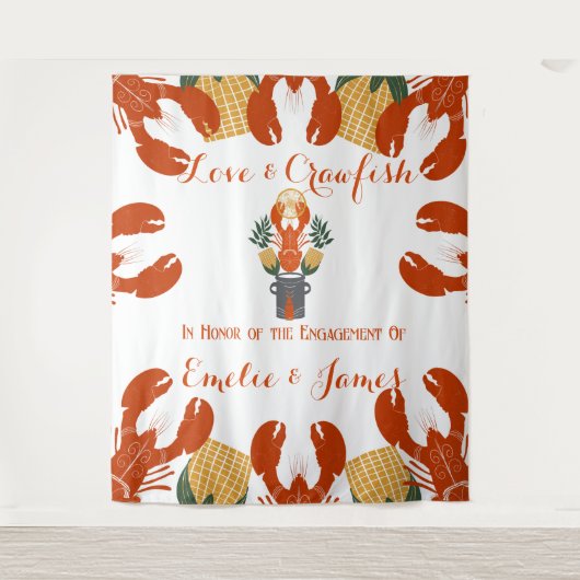 Crawfish Boil-Engagement-Partei Wandteppich (Vorderseite)