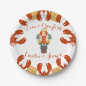 Crawfish Boil Engagement Party & Crawfish Liebe Pappteller (Vorderseite)