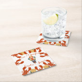 Crawfish Boil Engagement Party & Crawfish Liebe Rechteckiger Pappuntersetzer (Vor Ort)