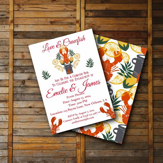 Crawfish Boil Engagement Party - Meeresfrüchte-Coo Einladung