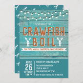 Crawfish Boil Family Wiedersehen Meeresfrüchte Par Einladung (Vorne/Hinten)