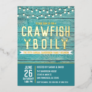 Crawfish Boil Family Wiedersehen Meeresfrüchte Par Folieneinladung