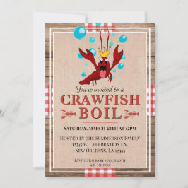 Crawfish Boil Family Wiedersehen Rustikales Party Einladung