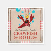 Crawfish Boil Family Wiedersehen Rustikales Party Serviette (Vorderseite)