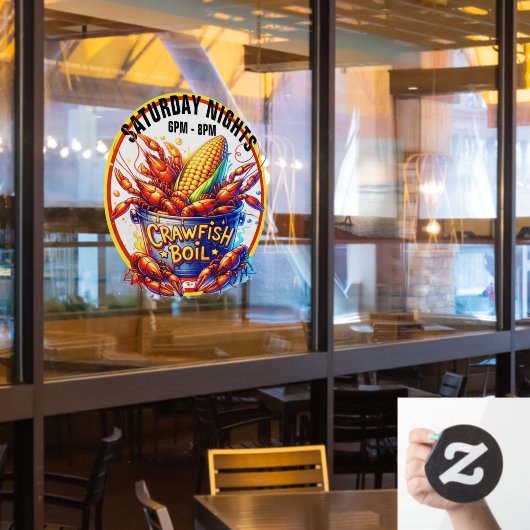 CRAWFISH BOIL FENSTERAUFKLEBER (Restaurantfenster)