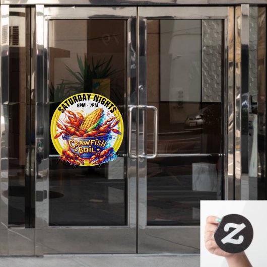 CRAWFISH BOIL FENSTERAUFKLEBER (Büro Tür)