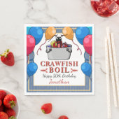 Crawfish Boil Geburtstag jedes Alters Meeresfrücht Serviette (Beispiel)