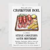 Crawfish Boil Geburtstagsparty Einladung (Vorderseite)