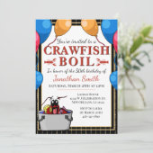Crawfish Boil Geburtstagsparty Einladung (Stehend Vorderseite)