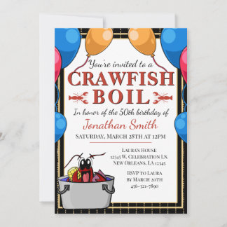 Crawfish Boil Geburtstagsparty Einladung
