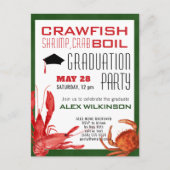 Crawfish Boil GRAD Foto Meeresfrüchte Party Einlad Postkarte (Vorderseite)