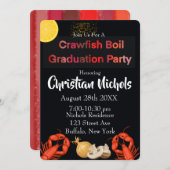 Crawfish Boil Graduation Party Einladung (Vorne/Hinten)