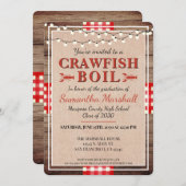 Crawfish Boil Graduation Party Rustikal Einladung (Vorne/Hinten)