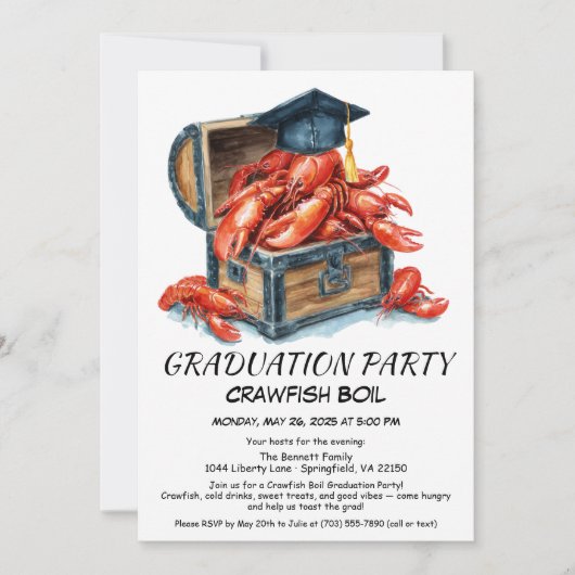 Crawfish Boil Graduation Party | Southern Style  Einladung (Vorderseite)