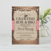 Crawfish Boil GRILLEN Birthday Party Lobster Einla Einladung (Stehend Vorderseite)