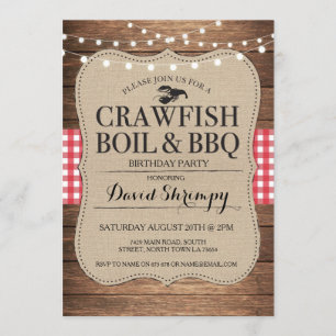 Crawfish Boil GRILLEN Birthday Party Lobster Einla Einladung