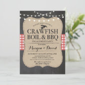 Crawfish Boil GRILLEN Engagement Party Showlobster Einladung (Stehend Vorderseite)