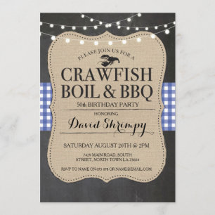 Crawfish Boil GRILLEN jedes Alter Geburtstags Humm Einladung