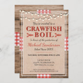 Crawfish Boil Hummer Graduierungsparty Rustikal Einladung (Vorne/Hinten)