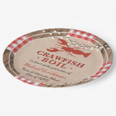 Crawfish Boil Hummer Graduierungsparty Rustikal Pappteller (Schrägansicht)