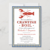 Crawfish Boil Hummer Party Blaue Verlobung Magneteinladung (Vorderseite)