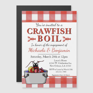Crawfish Boil Hummer Party Verlobung Rote Picnic Magneteinladung