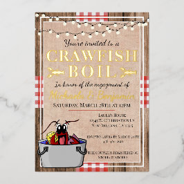 Crawfish Boil Hummer Party Verlobung Rustikal Folieneinladung