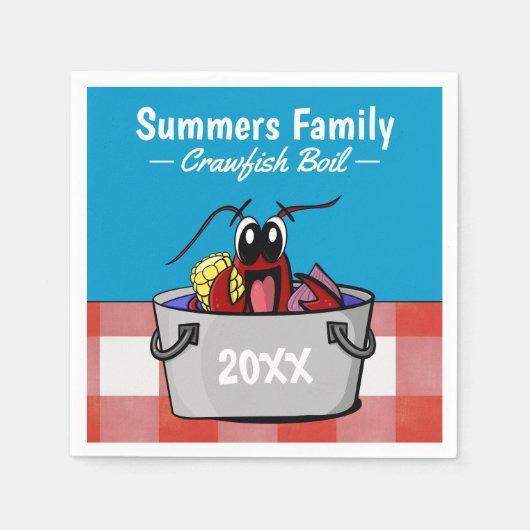 Crawfish Boil Jährliches Party Picnic Serviette (Vorderseite)
