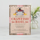 Crawfish Boil Jährliches Party Rustic Picnic Einladung (Stehend Vorderseite)