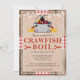 Crawfish Boil Jährliches Party Rustic Picnic Einladung