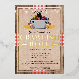 Crawfish Boil Jährliches Party Rustic Picnic Folieneinladung