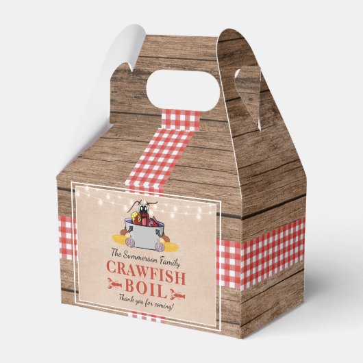 Crawfish Boil Jährliches Party Rustic Picnic Geschenkschachtel (Rückseite)