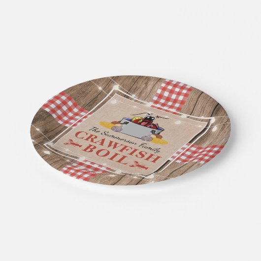 Crawfish Boil Jährliches Party Rustic Picnic Pappteller (Schrägansicht)
