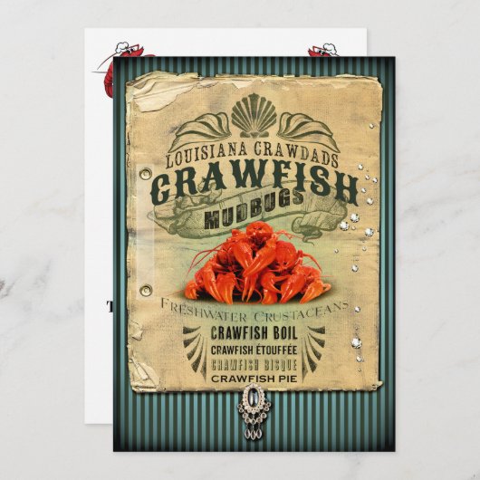 Crawfish Boil / Jeglicher Fall Einladung (Vorne/Hinten)