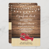 Crawfish Boil Karo Lobby Einladung (Vorne/Hinten)