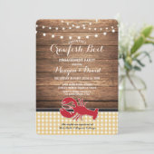 Crawfish Boil Karo Lobby Einladung (Stehend Vorderseite)