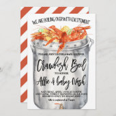 Crawfish Boil Kinderdusche Einladung (Vorne/Hinten)