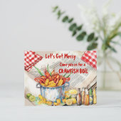 Crawfish Boil Let's Get Messy Postkarte (Stehend Vorderseite)