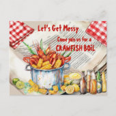 Crawfish Boil Let's Get Messy Postkarte (Vorderseite)