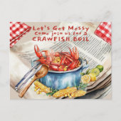 Crawfish Boil Let's Get Messy Postkarte (Vorderseite)