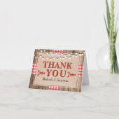 Crawfish Boil Lobster Engagement Party Rustikal Dankeskarte (Vorderseite)